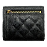 シャネル CHANEL クラシックスモールフラップウォレット AP0231 ブラック ゴールド金具 キャビアスキン レディース 三つ折り財布