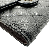 シャネル CHANEL クラシックスモールフラップウォレット AP0231 ブラック ゴールド金具 キャビアスキン レディース 三つ折り財布