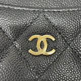 シャネル CHANEL ジップカードホルダー AP3179 ブラック/ゴールド金具 キャビア レディース カードケース