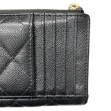 シャネル CHANEL ジップカードホルダー AP3179 ブラック/ゴールド金具 キャビア レディース カードケース