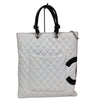 シャネル CHANEL カンボンライン フラットトートバック A28126 ホワイト・ブラック ラム レディース トートバッグ