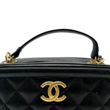 シャネル CHANEL マトラッセ2WAYバニティケース A57906 26番台 ブラック ゴールド金具 ラムスキン レディース ショルダーバッグ