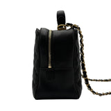 シャネル CHANEL マトラッセ2WAYバニティケース A57906 26番台 ブラック ゴールド金具 ラムスキン レディース ショルダーバッグ
