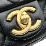 シャネル CHANEL マトラッセ ミニフラップ バッグ AS3214 ブラック ゴールド金具 ラムスキン レディース ショルダーバッグ