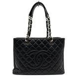 シャネル CHANEL GSTチェーントートバッグ A50995 14番台 ブラック シルバー金具 キャビアスキン レディース トートバッグ