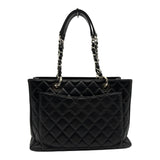 シャネル CHANEL GSTチェーントートバッグ A50995 14番台 ブラック シルバー金具 キャビアスキン レディース トートバッグ