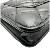 シャネル CHANEL マトラッセ チェーンウォレット AP0250 ブラック シルバー金具 ラムスキン レディース ショルダーバッグ
