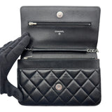 シャネル CHANEL マトラッセ チェーンウォレット AP0250 ブラック シルバー金具 ラムスキン レディース ショルダーバッグ