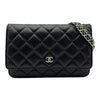 シャネル CHANEL マトラッセ チェーンウォレット AP0250 ブラック シルバー金具 ラムスキン レディース ショルダーバッグ