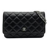 シャネル CHANEL マトラッセ チェーンウォレット AP0250 ブラック シルバー金具 ラムスキン レディース ショルダーバッグ