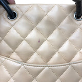 シャネル CHANEL カンボンライントートスモール A25167 ベージュ ブラック ラムスキン レディース トートバッグ