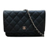 シャネル CHANEL マトラッセチェーンウォレット A33814 ブラック シルバー金具 キャビアスキン レディース ショルダーバッグ