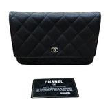 シャネル CHANEL マトラッセチェーンウォレット A33814 ブラック シルバー金具 キャビアスキン レディース ショルダーバッグ
