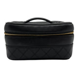シャネル CHANEL ピコローレ バニティバッグ A01619 2番台 ブラック ゴールド金具 ラムスキン レディース ハンドバッグ