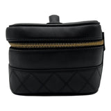 シャネル CHANEL ピコローレ バニティバッグ A01619 2番台 ブラック ゴールド金具 ラムスキン レディース ハンドバッグ