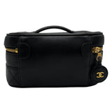 シャネル CHANEL ピコローレ バニティバッグ A01619 2番台 ブラック ゴールド金具 ラムスキン レディース ハンドバッグ