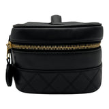 シャネル CHANEL ピコローレ バニティバッグ A01619 2番台 ブラック ゴールド金具 ラムスキン レディース ハンドバッグ