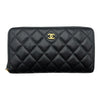 シャネル CHANEL クラシック ロングジップウォレット AP0242 31番台 ブラック ゴールド金具 キャビアスキン レディース 長財布