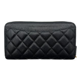 シャネル CHANEL クラシック ロングジップウォレット AP0242 31番台 ブラック ゴールド金具 キャビアスキン レディース 長財布