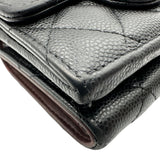 シャネル CHANEL スモールフラップウォレット AP0230 31番台 ブラック ゴールド金具 キャビアスキン レディース 三つ折り財布