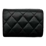 シャネル CHANEL スモールフラップウォレット AP0230 31番台 ブラック ゴールド金具 キャビアスキン レディース 三つ折り財布