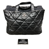 シャネル CHANEL ポートベロートートバッグ A46148 ブラック シルバー金具 ラム･ツイード レディース トートバッグ