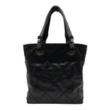 シャネル CHANEL パリビアリッツトートPM A34208 11番台 ブラック コーティングキャンバス レディース トートバッグ