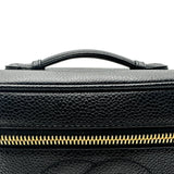 シャネル CHANEL ココマークバニティバッグ A01997 3番台 ブラック ゴールド金具 キャビアスキン レディース ハンドバッグ