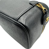 シャネル CHANEL ココマークバニティバッグ A01997 3番台 ブラック ゴールド金具 キャビアスキン レディース ハンドバッグ