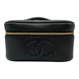 シャネル CHANEL ココマークバニティバッグ A01997 3番台 ブラック ゴールド金具 キャビアスキン レディース ハンドバッグ