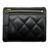 シャネル CHANEL クラシックスモールフラップウォレット AP0231 ブラック ゴールド金具 キャビアスキン レディース 三つ折り財布