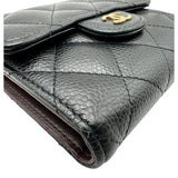 シャネル CHANEL クラシックスモールフラップウォレット AP0231 ブラック ゴールド金具 キャビアスキン レディース 三つ折り財布