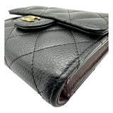 シャネル CHANEL クラシックスモールフラップウォレット AP0231 ブラック ゴールド金具 キャビアスキン レディース 三つ折り財布