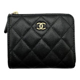 シャネル CHANEL コンパクトコインケース AP3999 ブラック ゴールド金具 キャビアスキン レディース コインケース