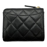 シャネル CHANEL コンパクトコインケース AP3999 ブラック ゴールド金具 キャビアスキン レディース コインケース