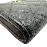 シャネル CHANEL コンパクトコインケース AP3999 ブラック ゴールド金具 キャビアスキン レディース コインケース