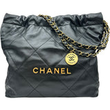 シャネル CHANEL CHANEL22 スモール AS3260 ブラック ゴールド金具 カーフスキン レディース ショルダーバッグ