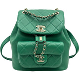 シャネル CHANEL マトラッセ チェーンバックパック AS2908 グリーン ゴールド金具 ラムスキン レディース リュック・デイパック