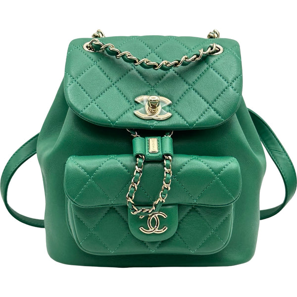 CHANEL シャネル　マトラッセ バックパック　リュック シャネル CHANEL マトラッセ チェーンバックパック AS2908 グリーン