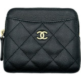 シャネル CHANEL マトラッセコインケース ブラック ゴールド金具 キャビア レディース コインケース