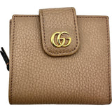 グッチ GUCCI GGマーモントミニウォレット 523193 ベージュ レザー レディース 二つ折り財布