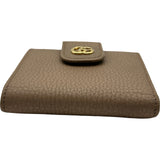 グッチ GUCCI GGマーモントミニウォレット 523193 ベージュ レザー レディース 二つ折り財布