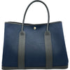 エルメス HERMES ガーデンパーティPM W刻印 ネイビー/ブラック シルバー金具 トワル レディース トートバッグ