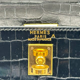 エルメス HERMES ケリー25 外縫い □B刻印 ブラック ゴールド金具 ポロサス レディース ショルダーバッグ