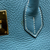 エルメス HERMES バーキン35 □A刻印 ブルージーン ゴールド金具 トリヨン レディース ハンドバッグ
