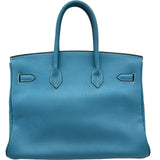 エルメス HERMES バーキン35 □A刻印 ブルージーン ゴールド金具 トリヨン レディース ハンドバッグ