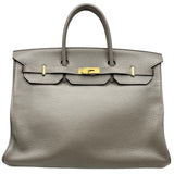 エルメス HERMES バーキン40 □Q刻印 エタン ゴールド金具 トリヨン ユニセックス ハンドバッグ