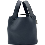 エルメス HERMES ピコタンロックPM K刻印 ブルーニュイ シルバー金具 トリヨン レディース ハンドバッグ