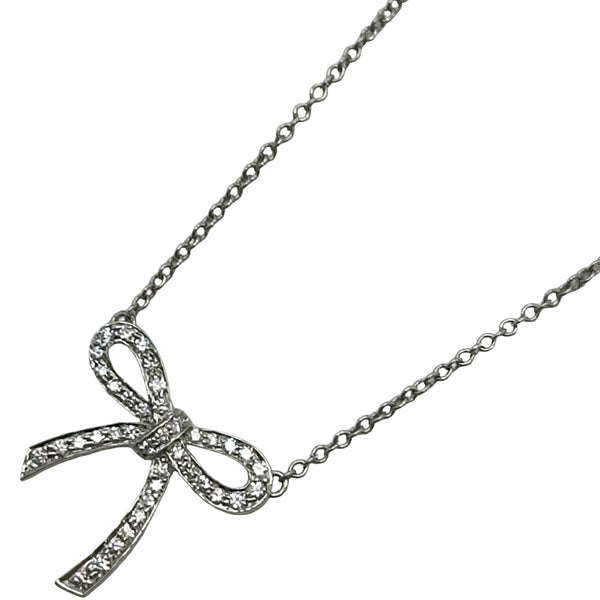 め*い様 Tiffany & Co. ボウ　ダイヤ　P Gネックレス未使用 ティファニー TIFFANY＆CO ボウダイヤネックレス プラチナ Pt950