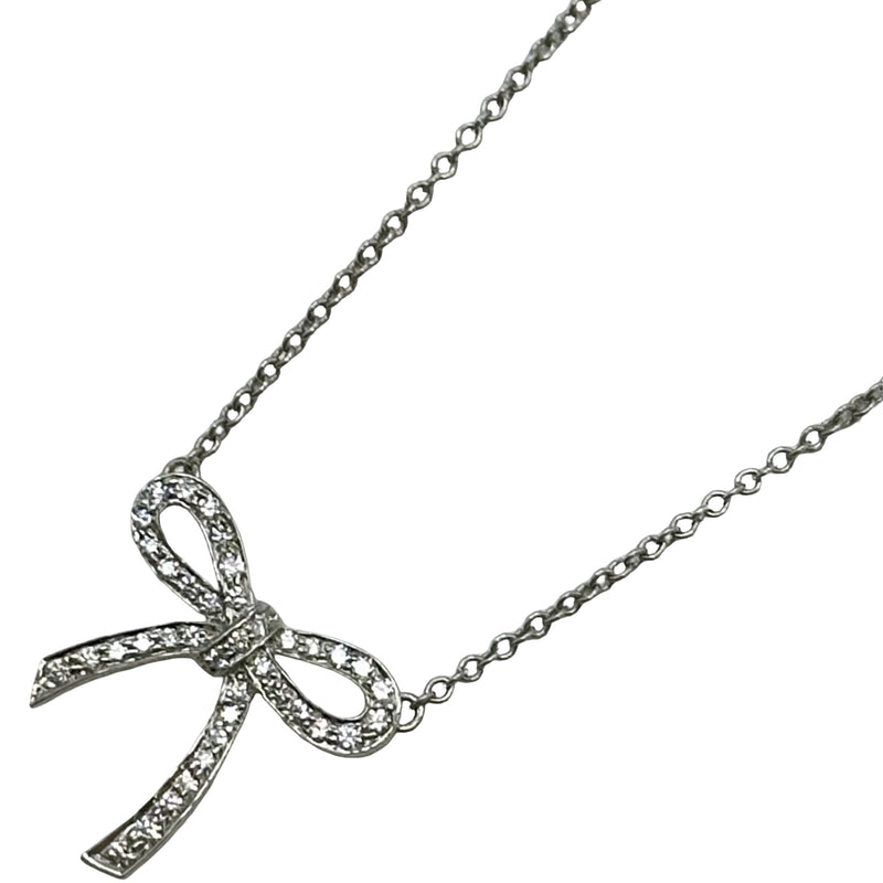 め*い様 Tiffany & Co. ボウ　ダイヤ　P Gネックレス未使用 ティファニー TIFFANY＆CO ボウダイヤネックレス プラチナ Pt950